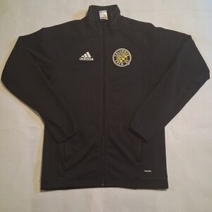 Adidas Columbus Crew SC Boys Small Full Zip Hooded Jacket Black Yellow